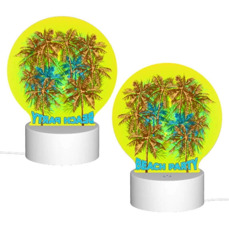 Round Acrylic Night Light, A colorful beach party logo with palm trees. Round Acrylic Night Light, A Colorful Beach Party Logo With Palm Trees. -Pattern Night Light b5610efb21cfa21fb7b625249aaf1b6fd6d20c70