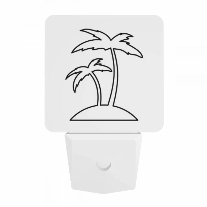 Night Light, A black and white drawing of a palm tree. Night Light, A Black And White Drawing Of A Palm Tree. -Pattern Night Light b57e1c624169b0cea6d817a713ad255a17f808b2