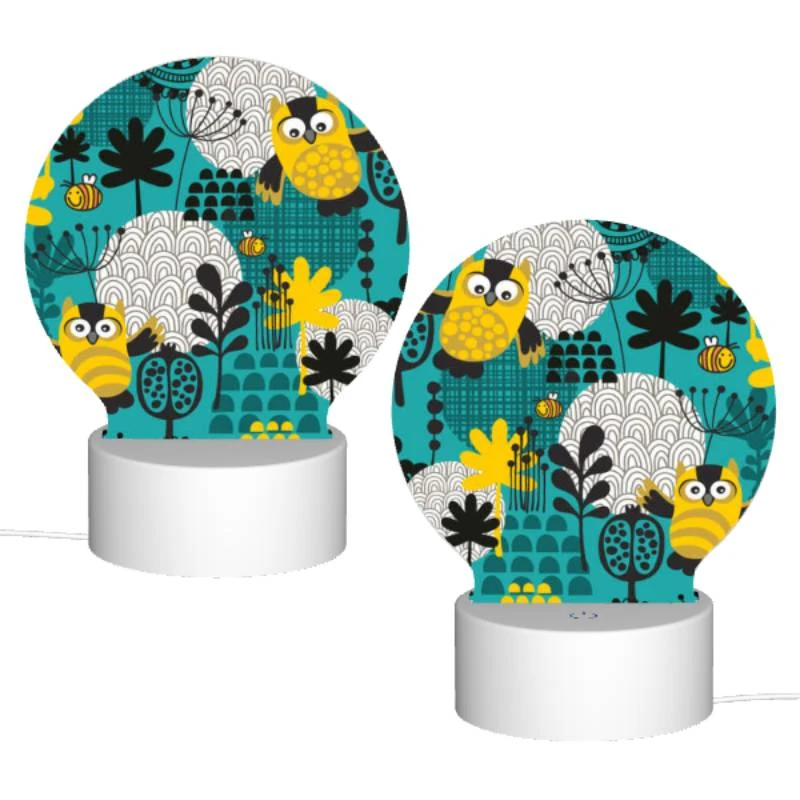 Round Acrylic Night Light, A colorful cartoon of a forest with various animals Round Acrylic Night Light, A Colorful Cartoon Of A Forest With Various Animals -Pattern Night Light b6969142ed7092bfe5521acba1a366ed6f0fef48