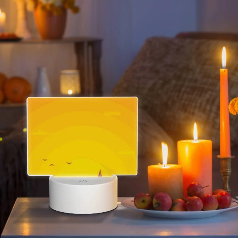 Rectangular Acrylic Night Light, A boat is sailing on the water with a beautiful sunset in the background. Rectangular Acrylic Night Light, A Boat Is Sailing On The Water With A Beautiful Sunset In The Background. -Pattern Night Light b6bc5d8088ebd039aacb93e604da50808e33d8a8