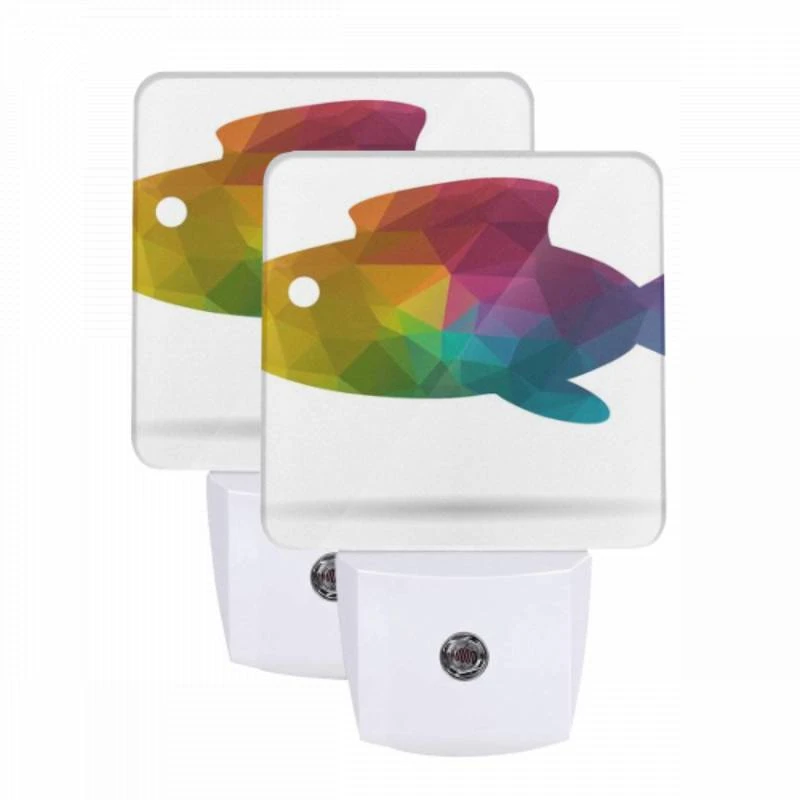 Night Light Set of 2, A fish is shown in a rainbow of colors. Night Light Set Of 2, A Fish Is Shown In A Rainbow Of Colors. -Pattern Night Light b6dcb9ec3e5a7fe5cf1187c6ae00693d7d4abe6f
