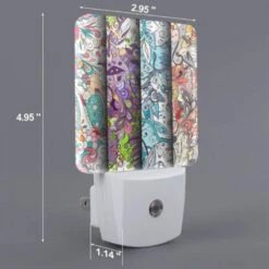 Night Light Set Of 2, Three Colorful Designs Are Displayed On A Wall. 3 Night Light Set Of 2, Three Colorful Designs Are Displayed On A Wall. -Pattern Night Light b750c0a3e88faeea457bfb303c237205f8f483e8