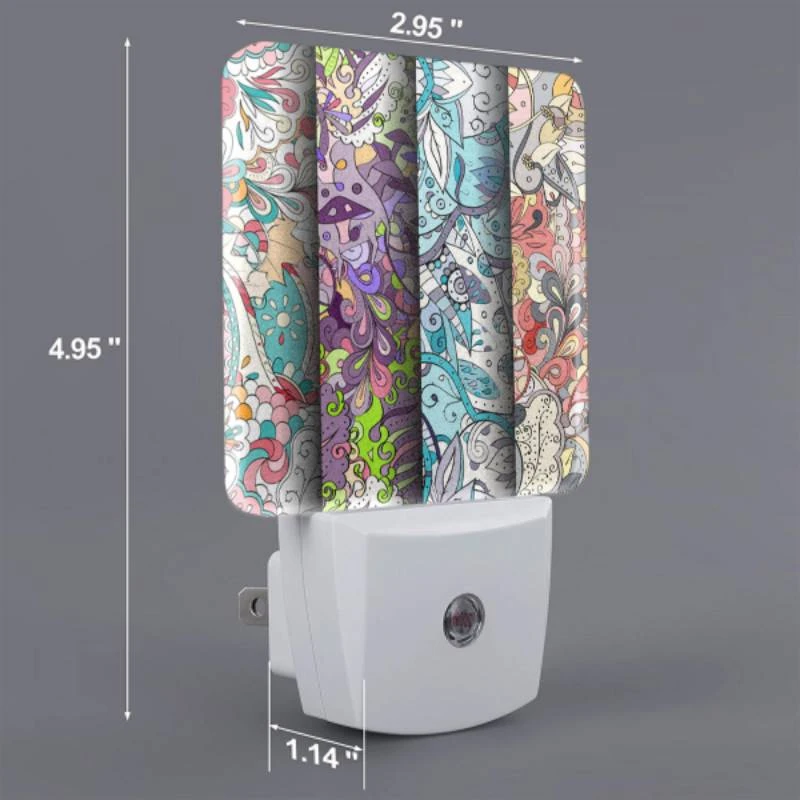 Night Light Set of 2, Three colorful designs are displayed on a wall. Night Light Set Of 2, Three Colorful Designs Are Displayed On A Wall. -Pattern Night Light b750c0a3e88faeea457bfb303c237205f8f483e8