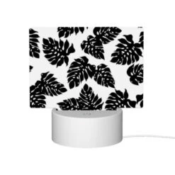 Rectangular Acrylic Night Light, A Pattern Of Leaves On A Black And White Background. 11 Rectangular Acrylic Night Light, A Pattern Of Leaves On A Black And White Background. -Pattern Night Light b7a44f5ce236f4860665a46c6d638901f4977c8f