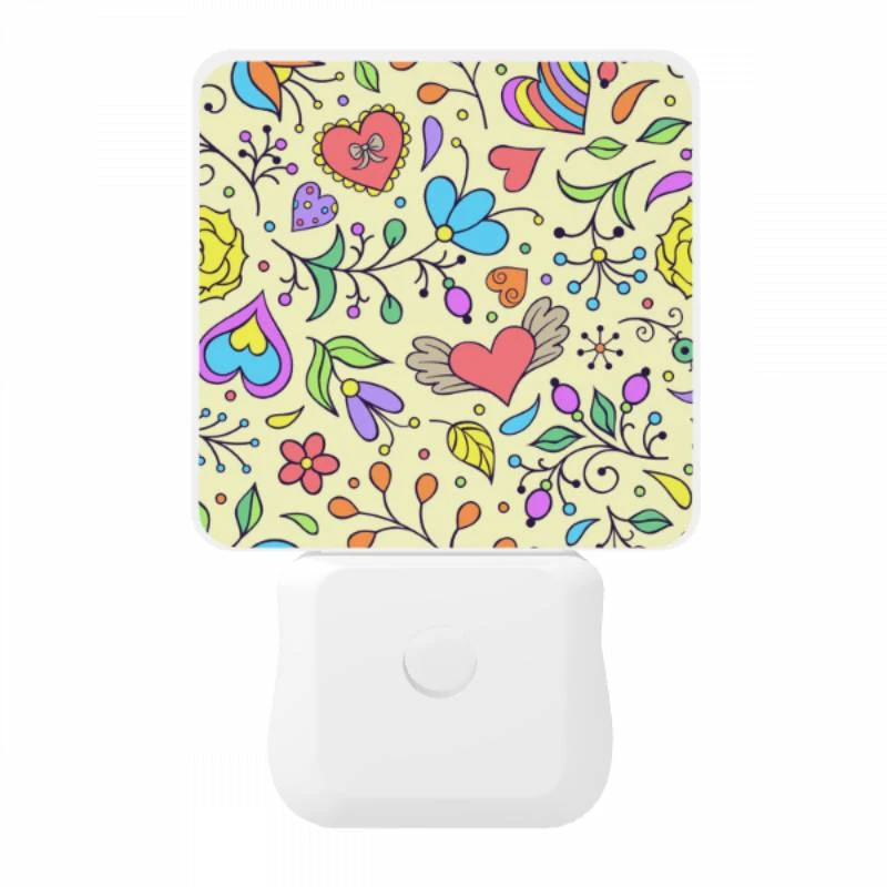 Night Light, A colorful floral pattern with hearts and flowers. Night Light, A Colorful Floral Pattern With Hearts And Flowers. -Pattern Night Light b7ae394d8a550f0278882d0ba0ac9caa088a2bdb