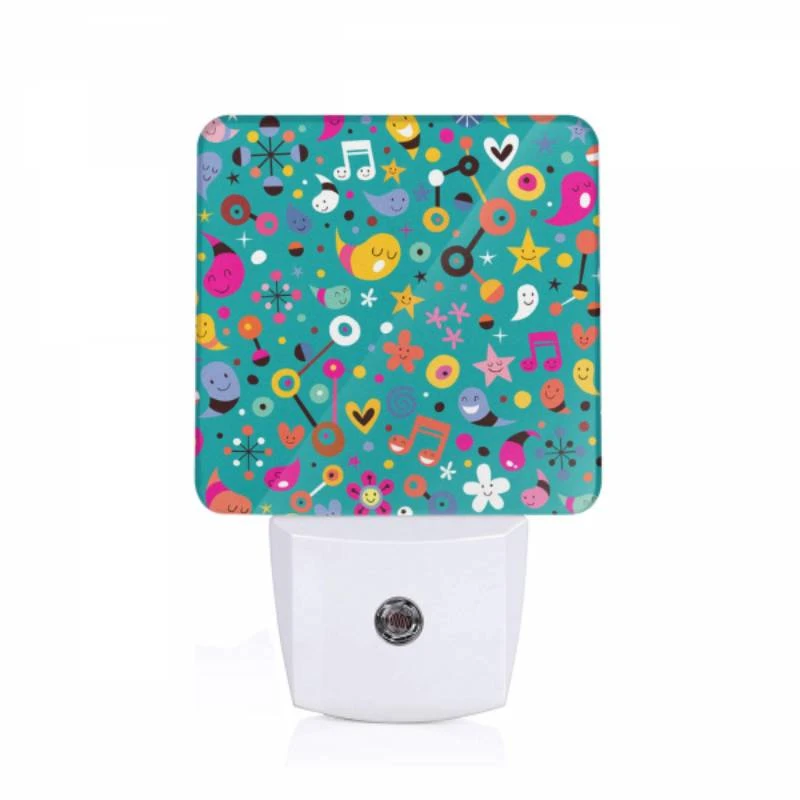 Night Light, A colorful and fun design with various symbols and characters. Night Light, A Colorful And Fun Design With Various Symbols And Characters. -Pattern Night Light b85afa0cf1508450e7710d9daf60d0bf843e647e