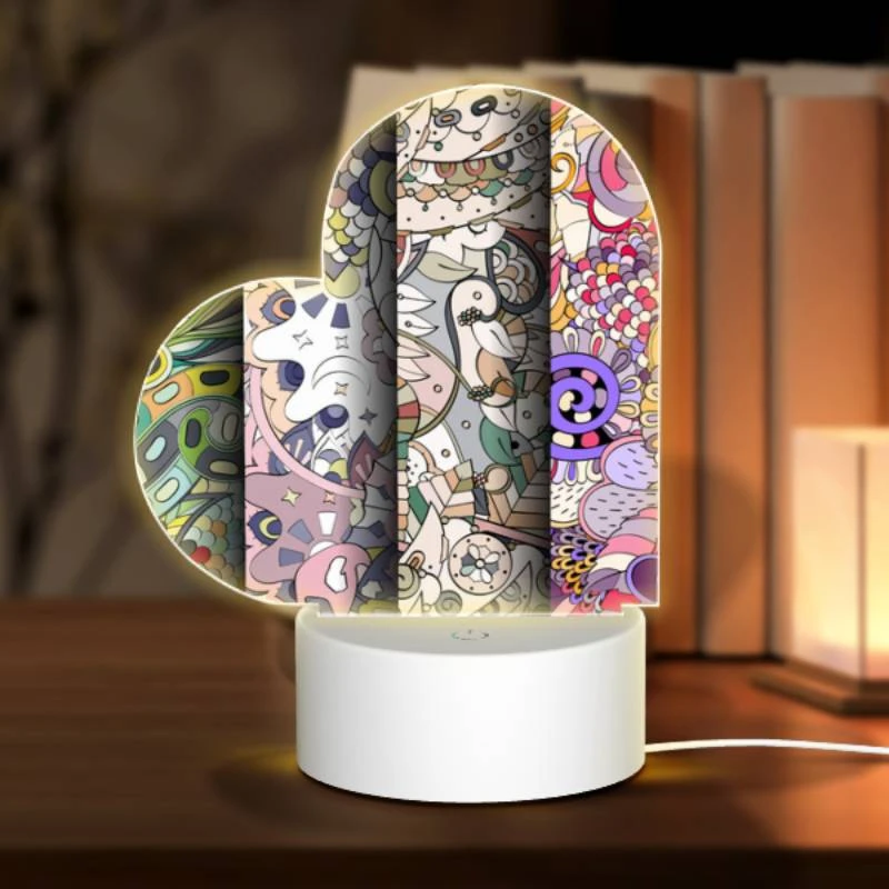 Love Acrylic Night Light, Four different colored paintings of flowers. Love Acrylic Night Light, Four Different Colored Paintings Of Flowers. -Pattern Night Light b86829d77a0d54dfeb9d2f1b1ccd650eb18462a7