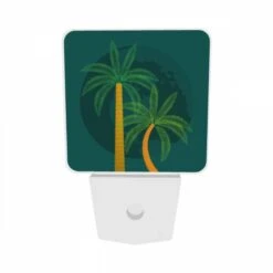 Night Light Set Of 2, A Green And Yellow Palm Tree With A Globe In The Background. 8 Night Light Set Of 2, A Green And Yellow Palm Tree With A Globe In The Background. -Pattern Night Light b872c5164a6e472095037334dd7d4475723c17ea