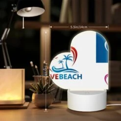 Love Acrylic Night Light, A Logo For Love Beach Is Shown In Two Different Colors. -Pattern Night Light b90c5e8ed58d4d655da80b1568a3e32f05171b04