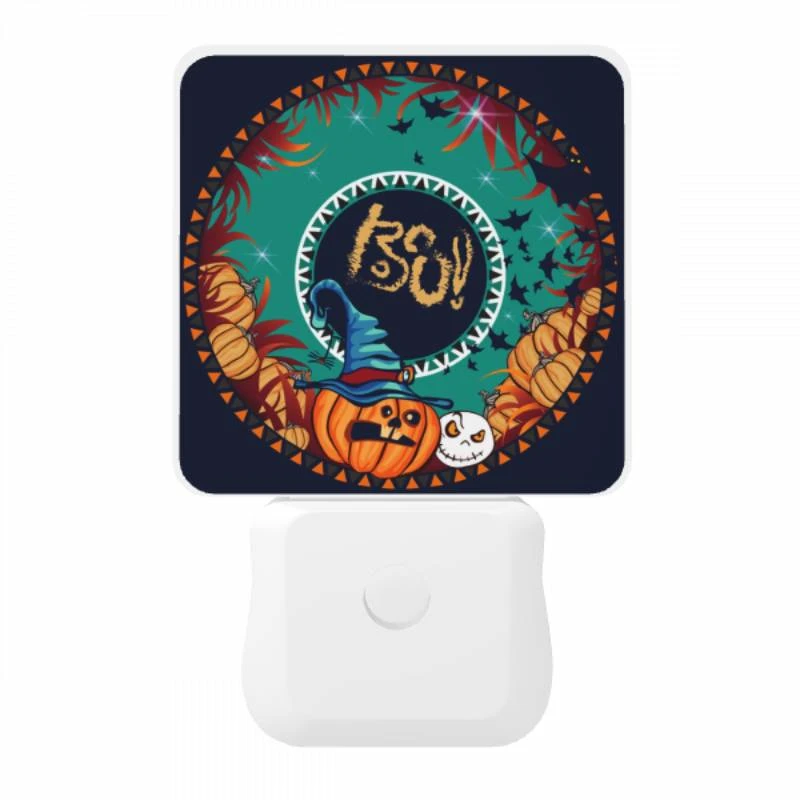 Night Light, A round design with a pumpkin and a wizard's hat on it. Night Light, A Round Design With A Pumpkin And A Wizard's Hat On It. -Pattern Night Light b920be41e499980b8af7f3ac53b9e4303dbfb8a4