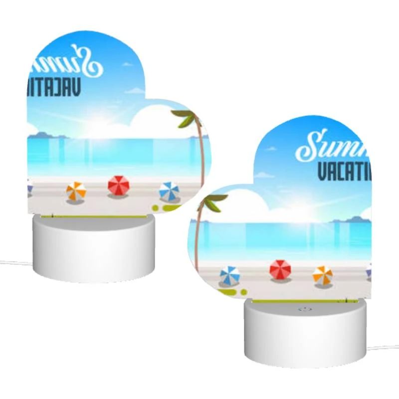 Love Acrylic Night Light, A colorful beach scene with palm trees and umbrellas. Love Acrylic Night Light, A Colorful Beach Scene With Palm Trees And Umbrellas. -Pattern Night Light b9304673037cc38efa79bfda69c47109e7fb0f6d