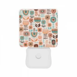 Night Light Set Of 2, A Colorful Floral Pattern With Orange 10 Night Light Set Of 2, A Colorful Floral Pattern With Orange -Pattern Night Light b98bb640f751b0472c7557dcb1def4f09c84f53e