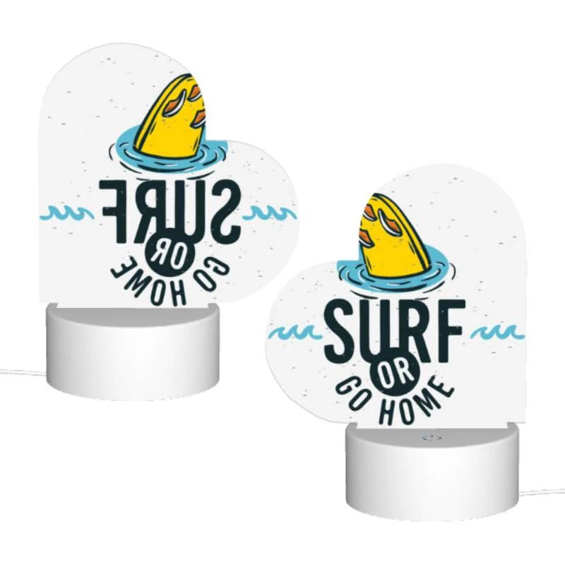 Love Acrylic Night Light, A surfboard logo with the words "Surf or Go Home" written on it. Love Acrylic Night Light, A Surfboard Logo With The Words "Surf Or Go Home" Written On It. -Pattern Night Light babf0c506539338ca88bd68e10c01f77ce362c47