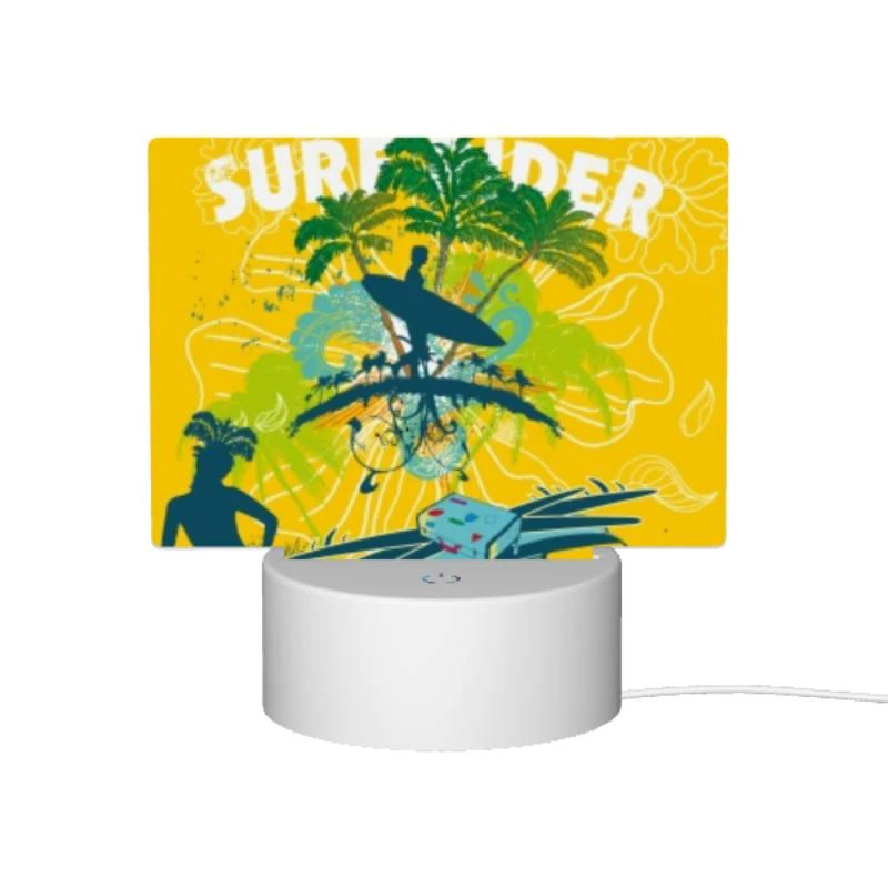 Rectangular Acrylic Night Light, A woman is standing in front of a surfboard Rectangular Acrylic Night Light, A Woman Is Standing In Front Of A Surfboard -Pattern Night Light bb76ebf0c4e61e8c683bd4349d15bc20ce7975c2