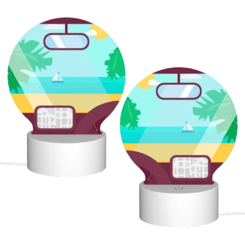 Round Acrylic Night Light, A car's dashboard with a map on the screen. Round Acrylic Night Light, A Car's Dashboard With A Map On The Screen. -Pattern Night Light bca0540a333174a4f9bb8d1c91456b0a5f0ff188