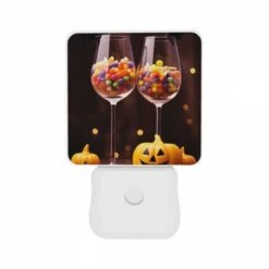 Night Light Set Of 2, Two Wine Glasses Filled With Candy And A Pumpkin. 10 Night Light Set Of 2, Two Wine Glasses Filled With Candy And A Pumpkin. -Pattern Night Light bccac1173d1d2461363a6aaa5da8e4d7778ee47d