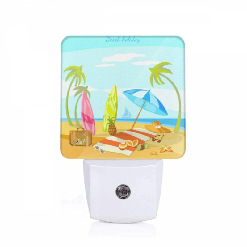 Night Light, A colorful beach scene with a suitcase Night Light, A Colorful Beach Scene With A Suitcase -Pattern Night Light bcffa08da999ec30d07dfb3d7ee3f5ba95f597d6