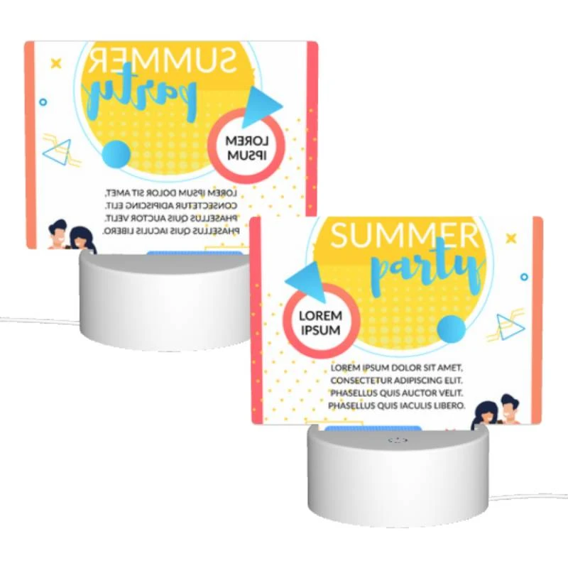 Rectangular Acrylic Night Light, A poster advertising a summer party. Rectangular Acrylic Night Light, A Poster Advertising A Summer Party. -Pattern Night Light bd355c083337df4cb401b14798cd8e7215501881