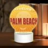 Round Acrylic Night Light, A Sunny Beach Scene With A Yellow Background And A Sun In The Top Left Corner. 2 Round Acrylic Night Light, A Sunny Beach Scene With A Yellow Background And A Sun In The Top Left Corner. -Pattern Night Light bd8b04f65f5ef290138787440ac2e1b87a0deb96