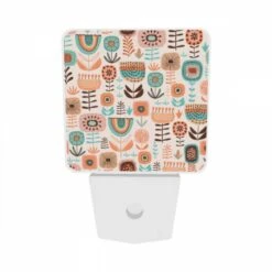 Night Light Set Of 2, A Colorful Floral Pattern With Orange 8 Night Light Set Of 2, A Colorful Floral Pattern With Orange -Pattern Night Light bd9775d3fed1b0685efa67680fc28c945263ca56