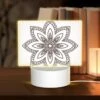Rectangular Acrylic Night Light, A Black And White Drawing Of A Flower.