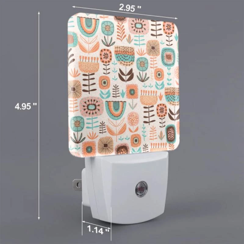 Night Light Set of 2, A colorful floral pattern with orange Night Light Set Of 2, A Colorful Floral Pattern With Orange -Pattern Night Light be03be0aa148b1efd1420e6f35d7c5101be2de6f