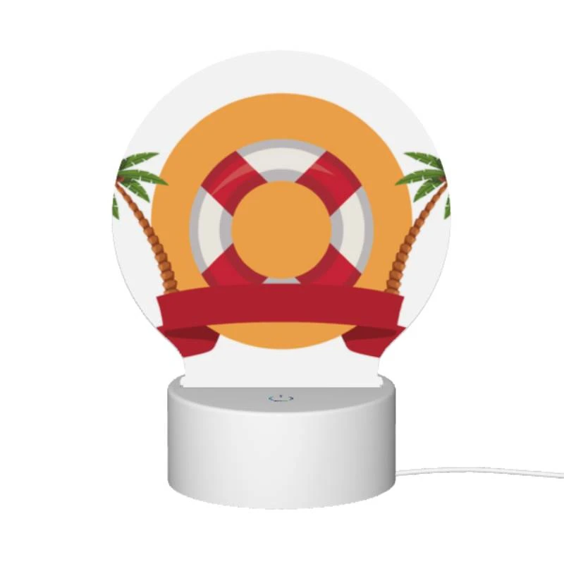 Round Acrylic Night Light, A lifesaver with a red ribbon on it. Round Acrylic Night Light, A Lifesaver With A Red Ribbon On It. -Pattern Night Light c0b1c4474d337b3075edd51c2d30a647e4e59caf
