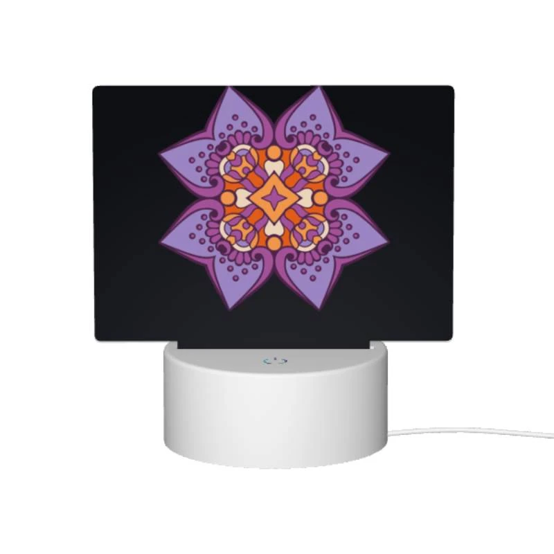 Rectangular Acrylic Night Light, A purple and orange flower with a yellow center. Rectangular Acrylic Night Light, A Purple And Orange Flower With A Yellow Center. -Pattern Night Light c0c051354b6268504d33bbd4e2acfb7822119e2f