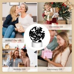 Round Acrylic Night Light, A Black And White Painting Of A Bunch Of Bananas. 9 Round Acrylic Night Light, A Black And White Painting Of A Bunch Of Bananas. -Pattern Night Light c1ae6d063bd3b2b53c819fd1e769e284ed170bc6