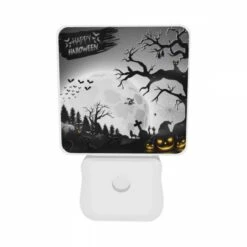 Night Light Set Of 2, A Halloween Scene With A Full Moon 9 Night Light Set Of 2, A Halloween Scene With A Full Moon -Pattern Night Light c3205e1aebd2608eec644406806e62e42cfc114e