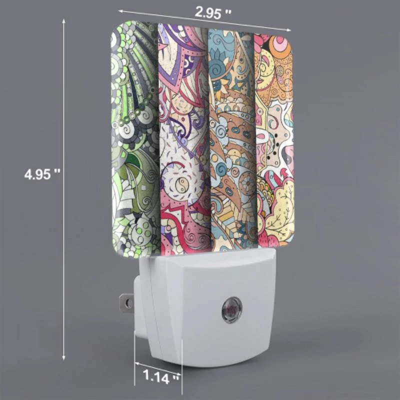 Night Light Set of 2, Three colorful designs are displayed side by side. Night Light Set Of 2, Three Colorful Designs Are Displayed Side By Side. -Pattern Night Light c320d7d4e99d2dd67272455e1bd2202f46c56997