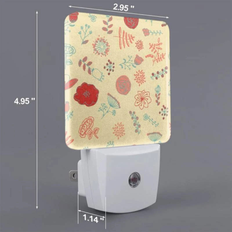 Night Light Set of 2, A colorful floral pattern with red Night Light Set Of 2, A Colorful Floral Pattern With Red -Pattern Night Light c3e9fd8cea34932da0ad8f7bc4ce2fafe1d9717b