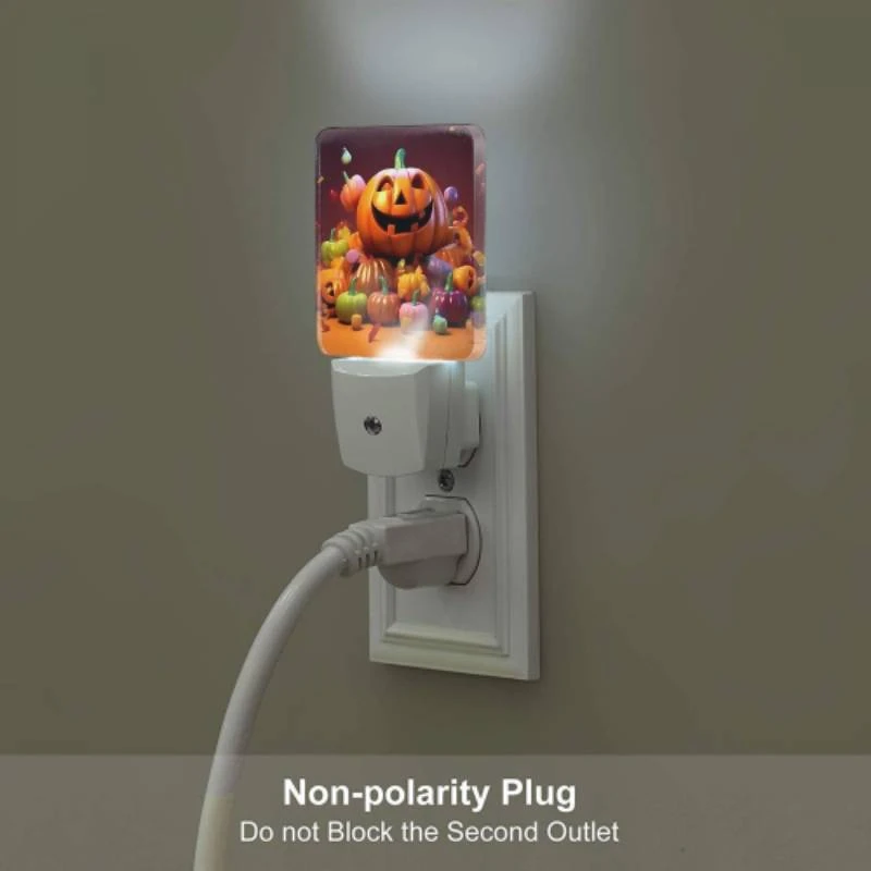 Night Light Set of 2, A pumpkin with a scary face is surrounded by a bunch of candy pumpkins. Night Light Set Of 2, A Pumpkin With A Scary Face Is Surrounded By A Bunch Of Candy Pumpkins. -Pattern Night Light c3f884158d9f0c5871c7869c022eda0ce9489eb8