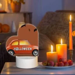 Love Acrylic Night Light, A Small Orange Car With A Happy Halloween Sign On The Side. 8 Love Acrylic Night Light, A Small Orange Car With A Happy Halloween Sign On The Side. -Pattern Night Light c40273505340001155db91450d1b29be316adf43
