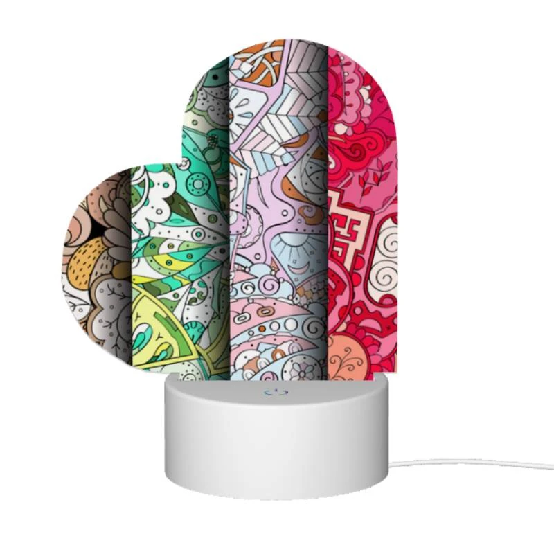Love Acrylic Night Light, Four different colored designs of swirls and patterns. Love Acrylic Night Light, Four Different Colored Designs Of Swirls And Patterns. -Pattern Night Light c46087d0ae59bec99f28f464a1f3daaa01b79970