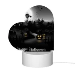 Love Acrylic Night Light, A Black And White Image Of A Halloween Scene With A Moon -Pattern Night Light c4c7c077e41fb039d6c1bdb22da4417fb31be6f3