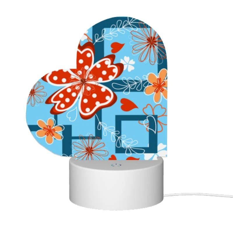 Love Acrylic Night Light, A red flower with white polka dots is surrounded by other flowers. Love Acrylic Night Light, A Red Flower With White Polka Dots Is Surrounded By Other Flowers. -Pattern Night Light c508a23c949dc1349163e9a7d43f0cdb70047cdd