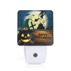 Night Light, A Halloween Scene With A Pumpkin