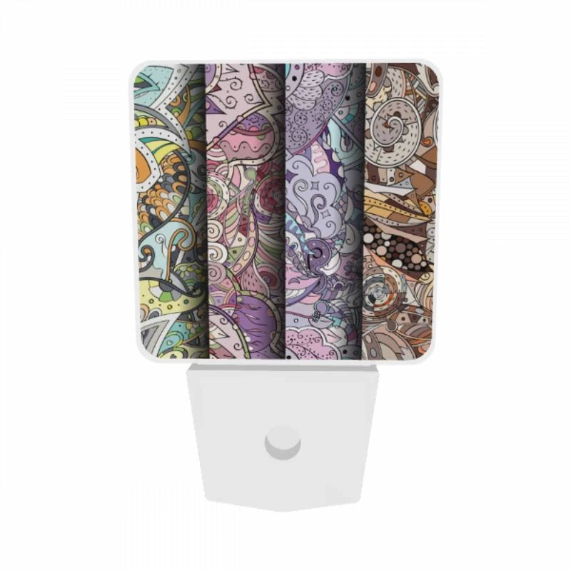 Night Light Set of 2, Four different colored paintings of swirls and designs. Night Light Set Of 2, Four Different Colored Paintings Of Swirls And Designs. -Pattern Night Light c66f29ddb2efb7876820e3287468aa5085c250c7