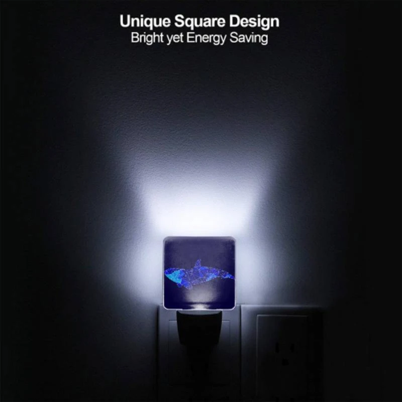 Night Light Set of 2, A blue and white whale is shown in a blue background. Night Light Set Of 2, A Blue And White Whale Is Shown In A Blue Background. -Pattern Night Light c7332a52fd9380be78bef735fb81641ba41525d0