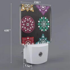 Night Light Set Of 2, Six Colorful Flower Designs Are Displayed In A Row. 3 Night Light Set Of 2, Six Colorful Flower Designs Are Displayed In A Row. -Pattern Night Light c75fe2d806b09ab27c6e73f156d47bd698160d0e