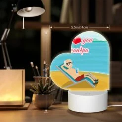 Love Acrylic Night Light, A Man Is Sitting On A Beach Chair With A Drink In His Hand. -Pattern Night Light c7ea98964d3fe80f653cf0d834c6a49a617c195f