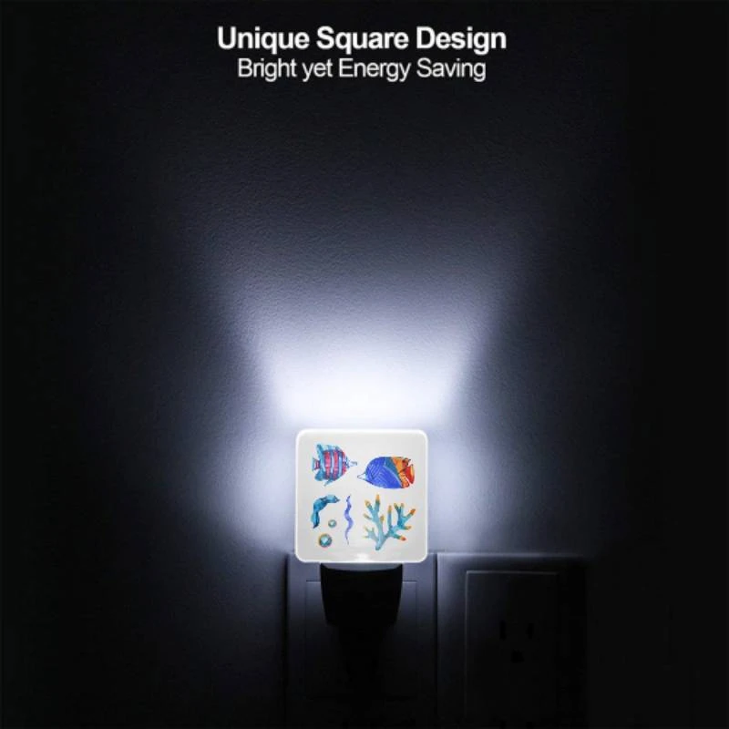 Night Light Set of 2, A colorful fish and a blue fish are shown together. Night Light Set Of 2, A Colorful Fish And A Blue Fish Are Shown Together. -Pattern Night Light c7f34359e8a1ebb0e0a551eb80dba4cf70b40a54