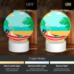 Round Acrylic Night Light, A Man Is Sitting On A Beach Chair 4 Round Acrylic Night Light, A Man Is Sitting On A Beach Chair -Pattern Night Light c847d8048f6b6d54209a8aca4f387232724f9e9d