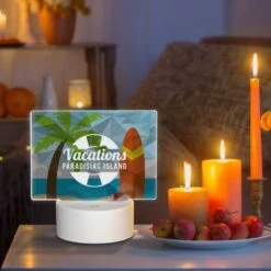 Rectangular Acrylic Night Light, A Vacations Logo With A Palm Tree And A Surfboard. 8 Rectangular Acrylic Night Light, A Vacations Logo With A Palm Tree And A Surfboard. -Pattern Night Light c84d510b0deaf927bd1132335e24aaf6f52e1512
