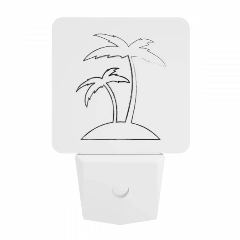 Night Light, A black and white drawing of a palm tree. Night Light, A Black And White Drawing Of A Palm Tree. -Pattern Night Light c92f757fd7d639ec5ec9f6dc6cd8ff84399c7edd