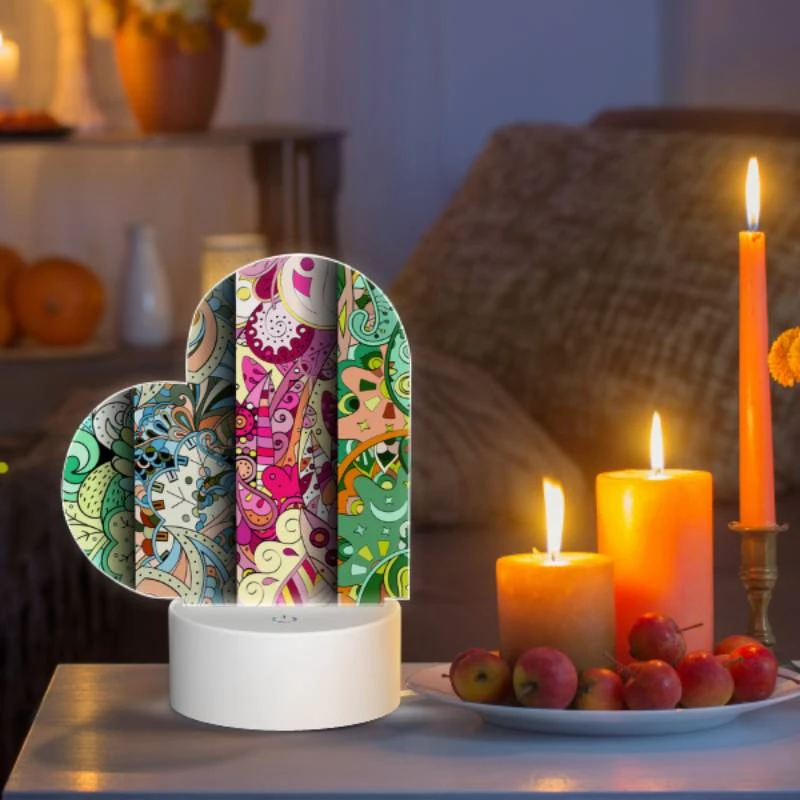 Love Acrylic Night Light, Four different colored paintings of flowers. Love Acrylic Night Light, Four Different Colored Paintings Of Flowers. -Pattern Night Light c97d4c0fab227700a47960eb53ecef2925c2681d