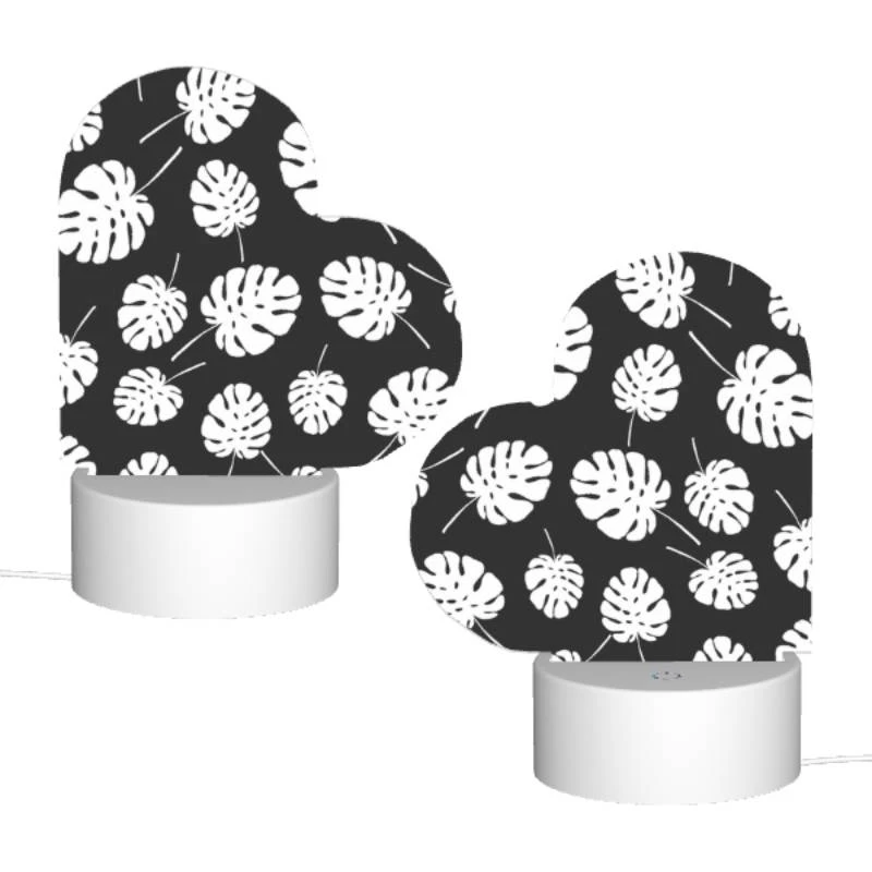 Love Acrylic Night Light, A pattern of white leaves on a black background. Love Acrylic Night Light, A Pattern Of White Leaves On A Black Background. -Pattern Night Light c97f8c0524586d44273b445bb51257f83452769e