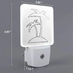 Night Light, A Black And White Drawing Of A Palm Tree. 3 Night Light, A Black And White Drawing Of A Palm Tree. -Pattern Night Light ca27f0d344d900a63bdf5e9d64e03a626121d537