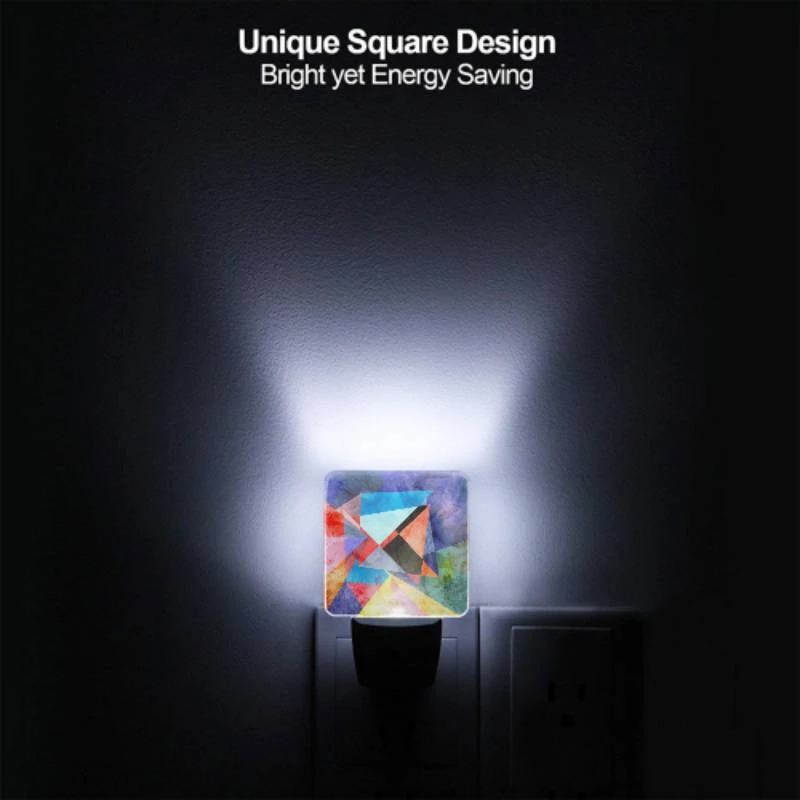 Night Light Set of 2, A colorful painting of a triangle with a person in the center. Night Light Set Of 2, A Colorful Painting Of A Triangle With A Person In The Center. -Pattern Night Light ca3e7870ce0dfa4b38e058429d3333c8e36955b0